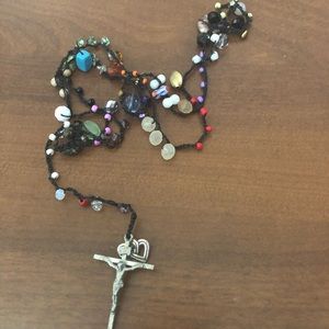 Handmade Crocheted 🧶 Necklace with Cross
